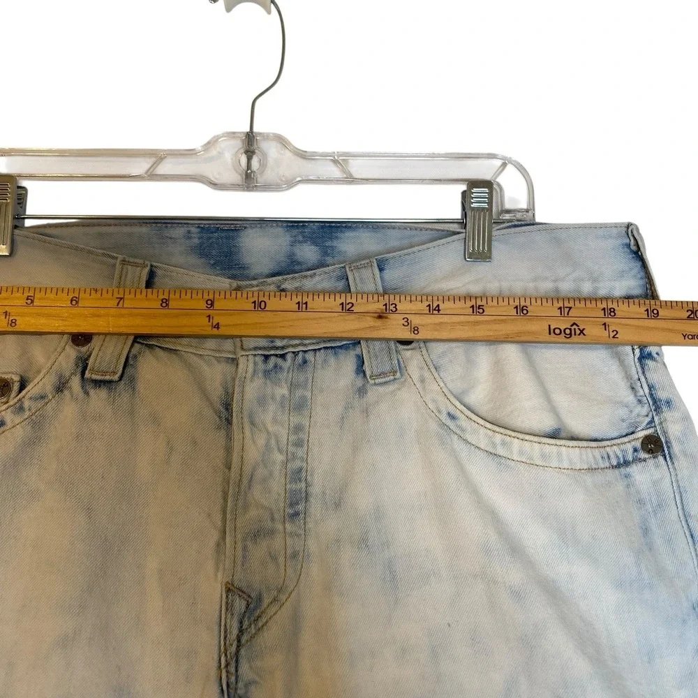 Vintage True Religion Denim Shorts Men 36 Acid Wash Cut Off Horseshoe Made USA